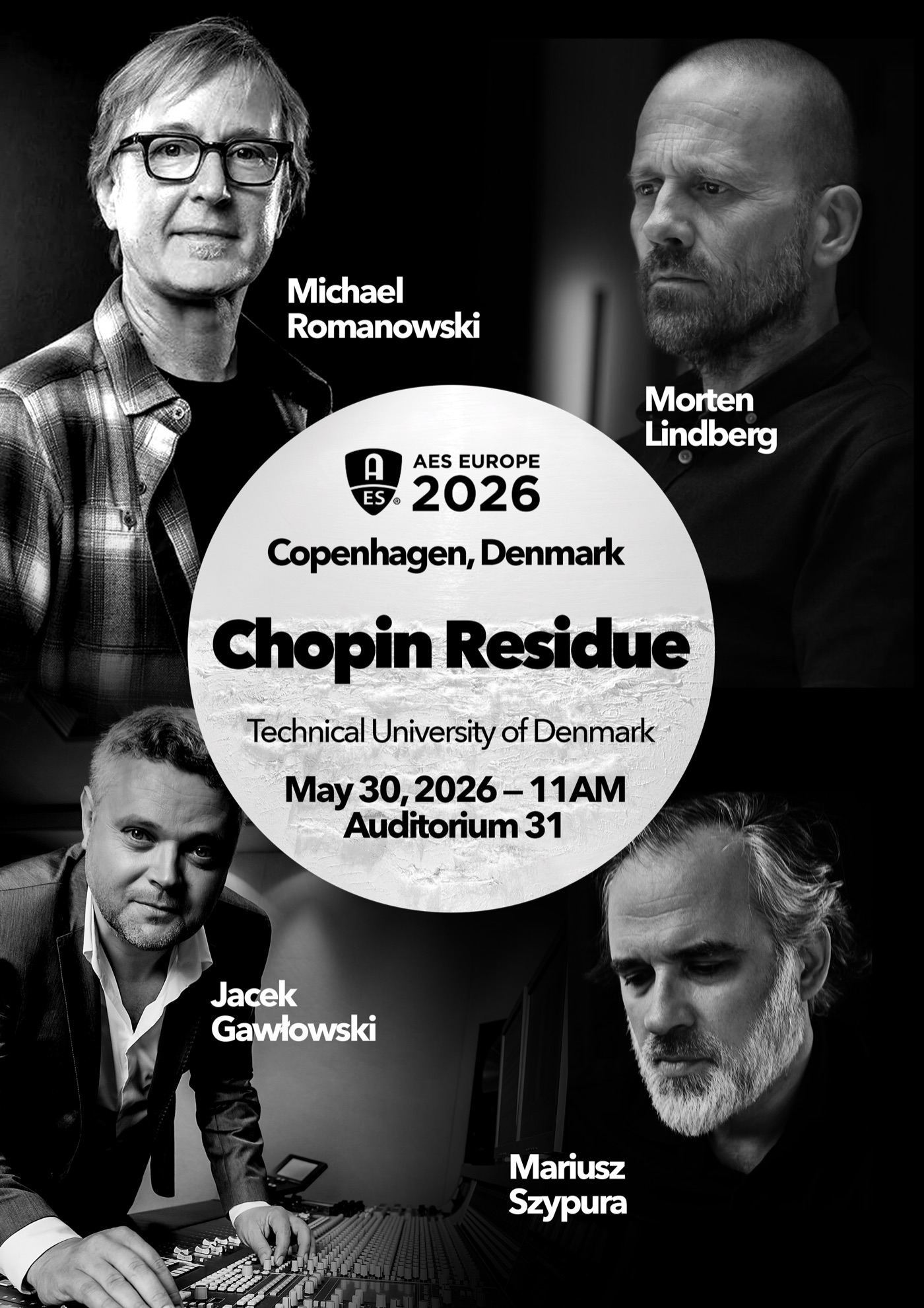 Chopin Residue Dolby Atmos panel at AES Europe 2026 Copenhagen poster