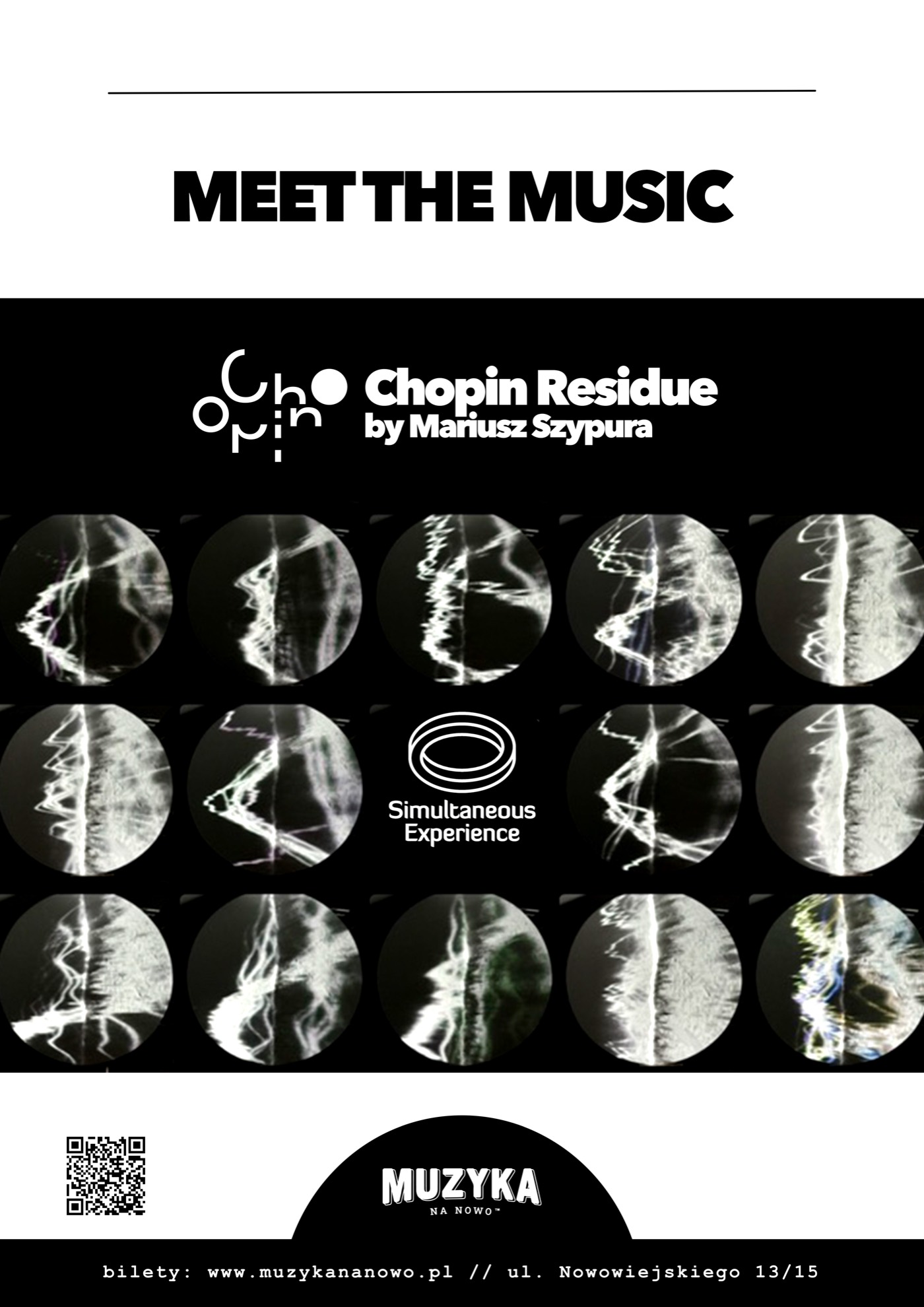 Meet the Music · Chopin Residue Simultaneous Experience listening session at Muzyka na Nowo, Poznań poster